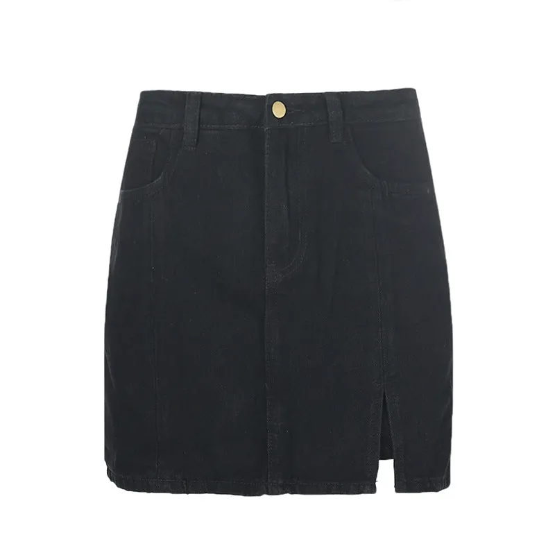 [ @itspinkii ] "SEXY HIGH WAIST IRREGULAR DENIM" SKIRT D052804