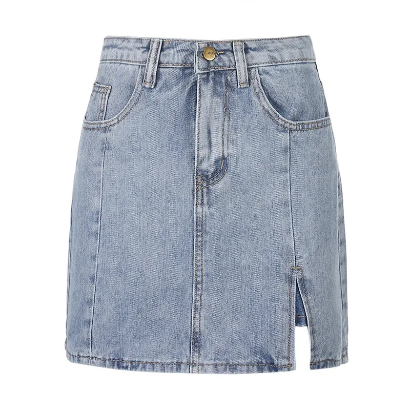 [ @itspinkii ] "SEXY HIGH WAIST IRREGULAR DENIM" SKIRT D052804