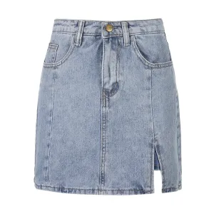 [ @itspinkii ] "SEXY HIGH WAIST IRREGULAR DENIM" SKIRT D052804