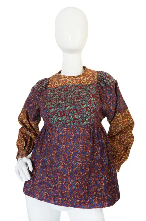 1960s Cobbler by Jeff Banks Cotton Print & Quilted Top