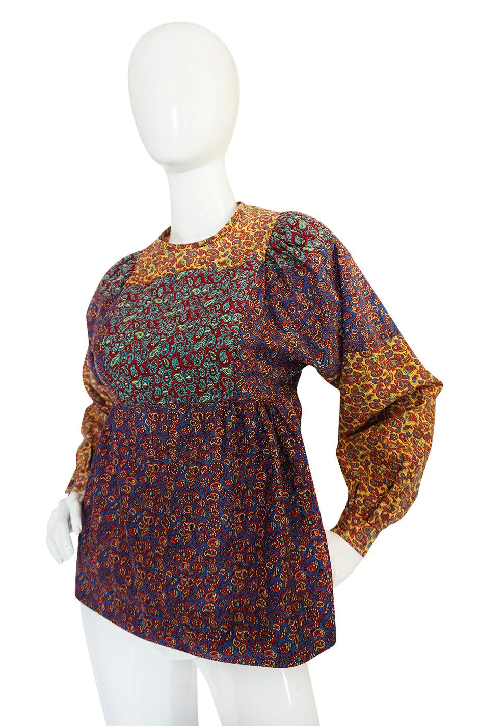 1960s Cobbler by Jeff Banks Cotton Print & Quilted Top