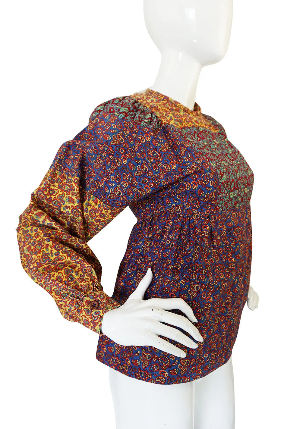 1960s Cobbler by Jeff Banks Cotton Print & Quilted Top