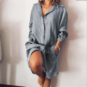 2021 ZANZEA Women's Blouse Casual Shirt Vestidos Fashion Button Long Sleeve Shirts Female Lapel Work Blusa Plus Size Tunic S-5XL