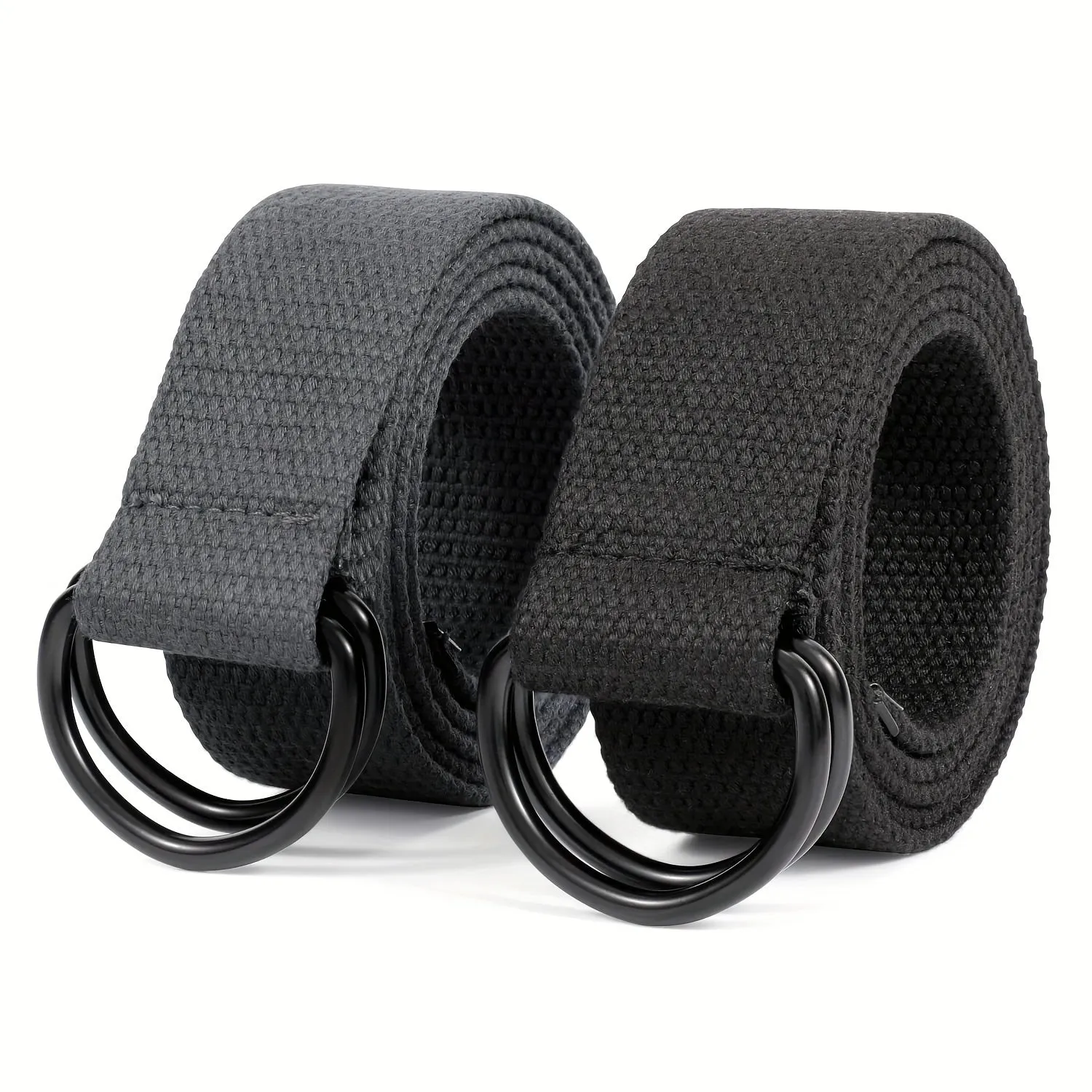 2pcs Elastic Stretch Belts Non Metal Buckle Adjustable Woven Polyester Fabric