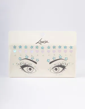 Acrylic Star & Heart Diamante Face Jewels