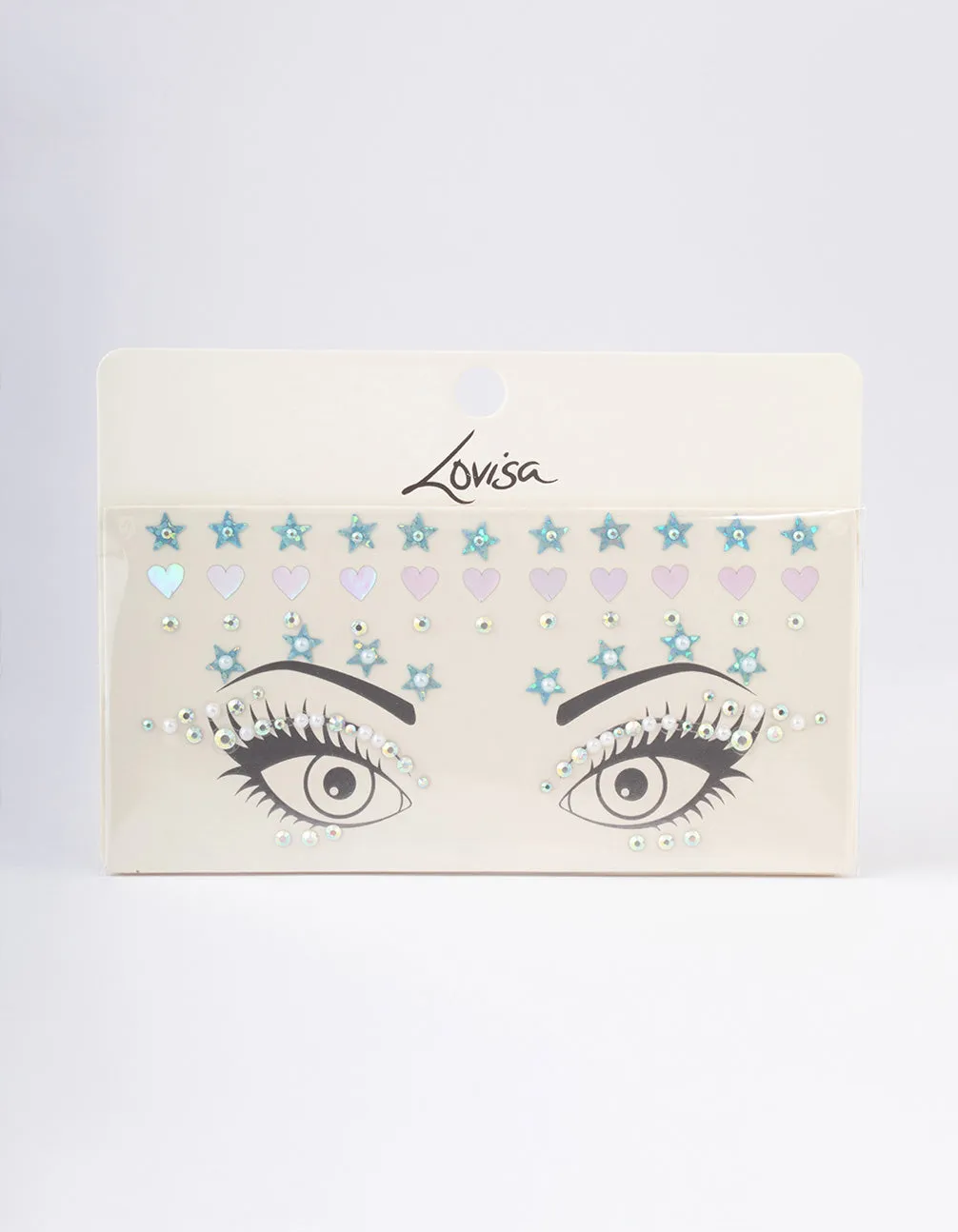 Acrylic Star & Heart Diamante Face Jewels