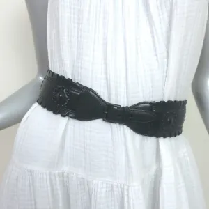 Alaia Studded Waist Belt Black Leather Size 75 US 30