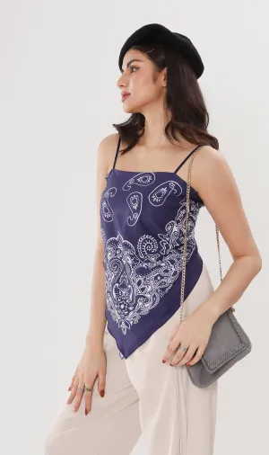 ALLEGRA 2-way Self-tie Scarf Top (Paisley)