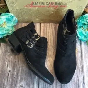 AMERICAN RAG Darie Black Ankle Booties 10M