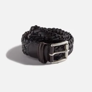 Anderson's Woven Leather Belt - Brown