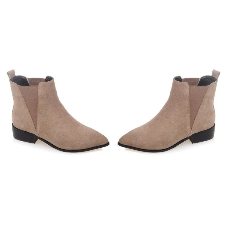 Autumn Winter Chelsea Boots Leisure Low Heel Ankle Boots Women's Shoes