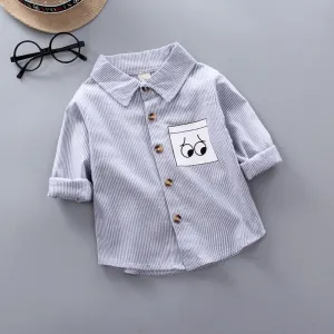 Baby Boys Thin Long Sleeve Cotton Check Shirts - Blue, Red