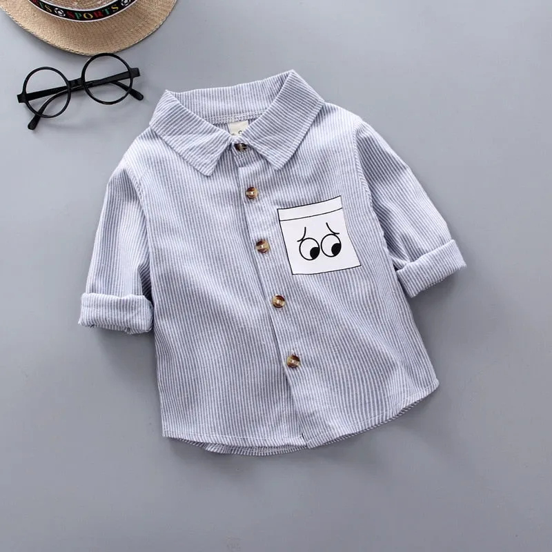 Baby Boys Thin Long Sleeve Cotton Check Shirts - Blue, Red