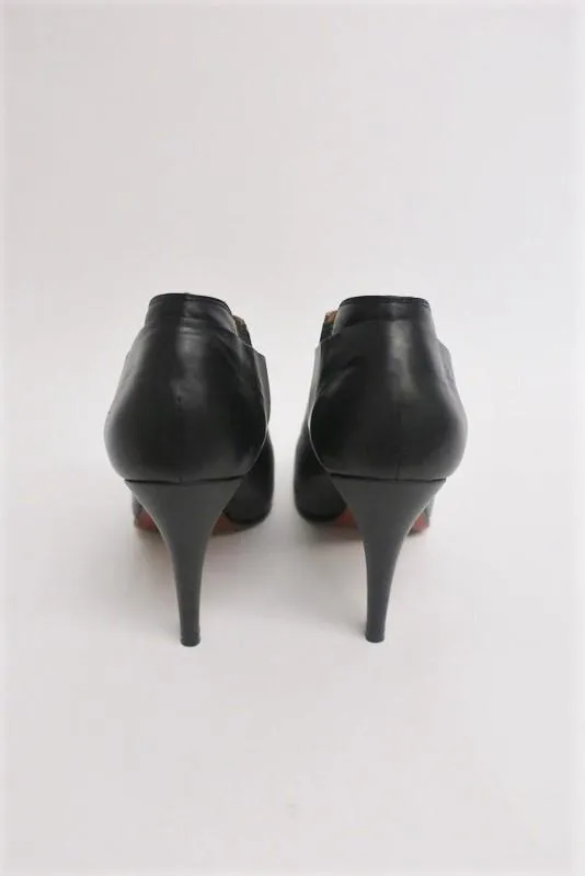 Balenciaga Booties Black Leather Size 37 High Heel Ankle Boots