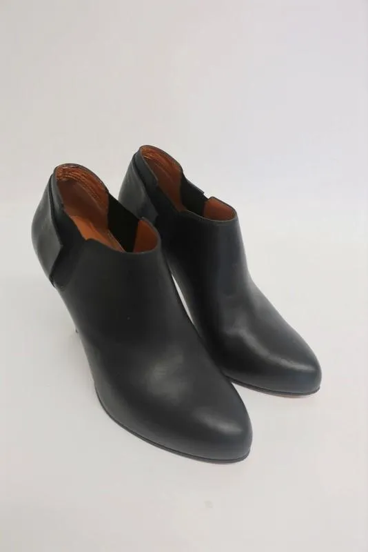 Balenciaga Booties Black Leather Size 37 High Heel Ankle Boots