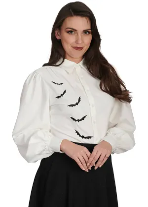 Banned Alternative Night Bat Blouse White