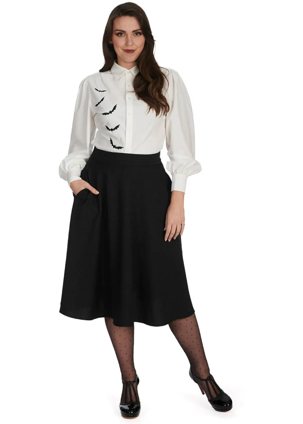 Banned Alternative Night Bat Blouse White