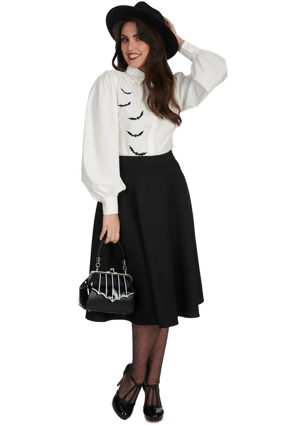 Banned Alternative Night Bat Blouse White