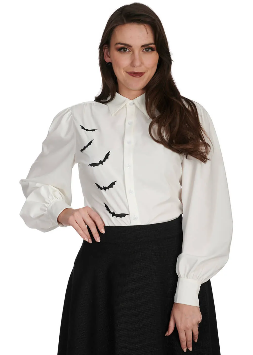 Banned Alternative Night Bat Blouse White