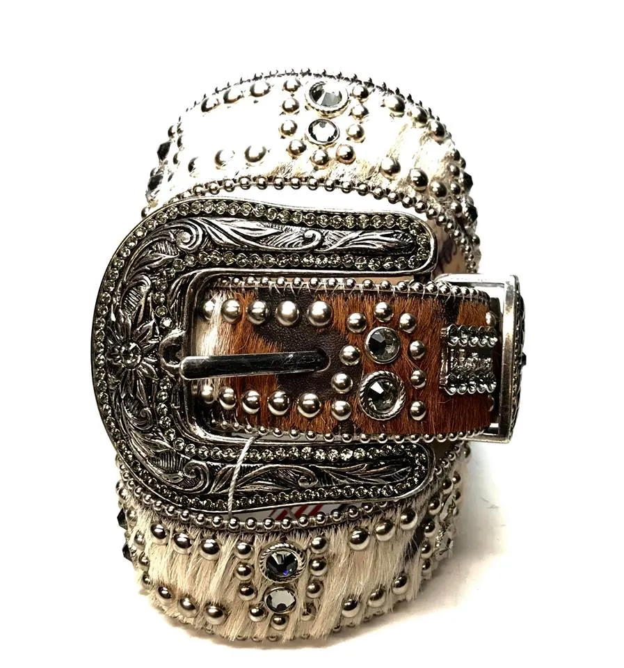 b.b. Simon 'Brown Butter Studded' Pony Crystal Belt