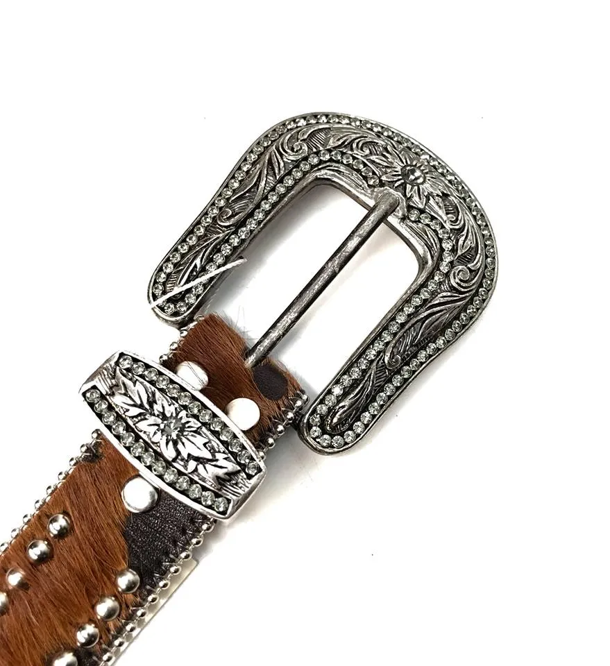 b.b. Simon 'Brown Butter Studded' Pony Crystal Belt