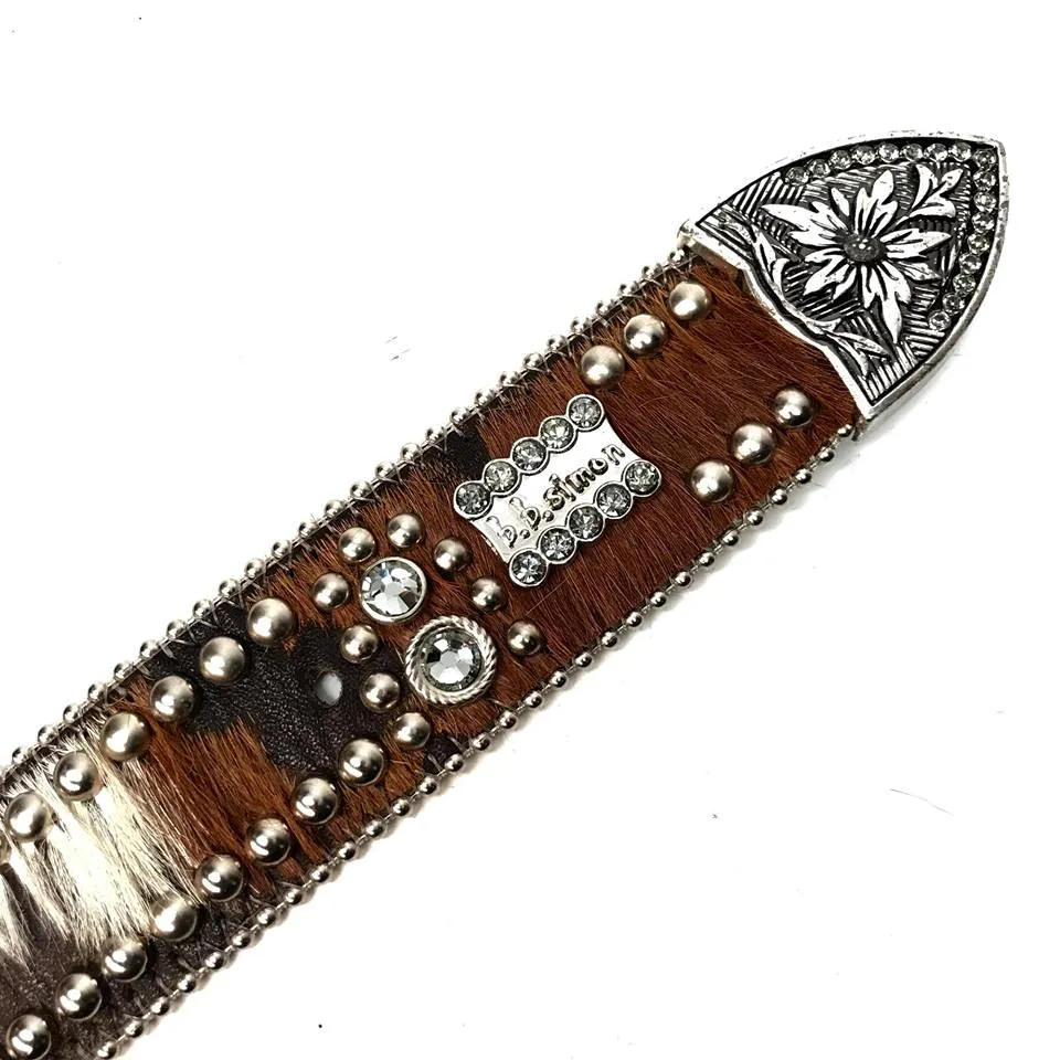 b.b. Simon 'Brown Butter Studded' Pony Crystal Belt