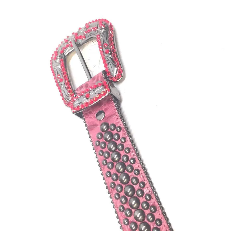 b.b. Simon "Red Wine Studded" Crystal Belt