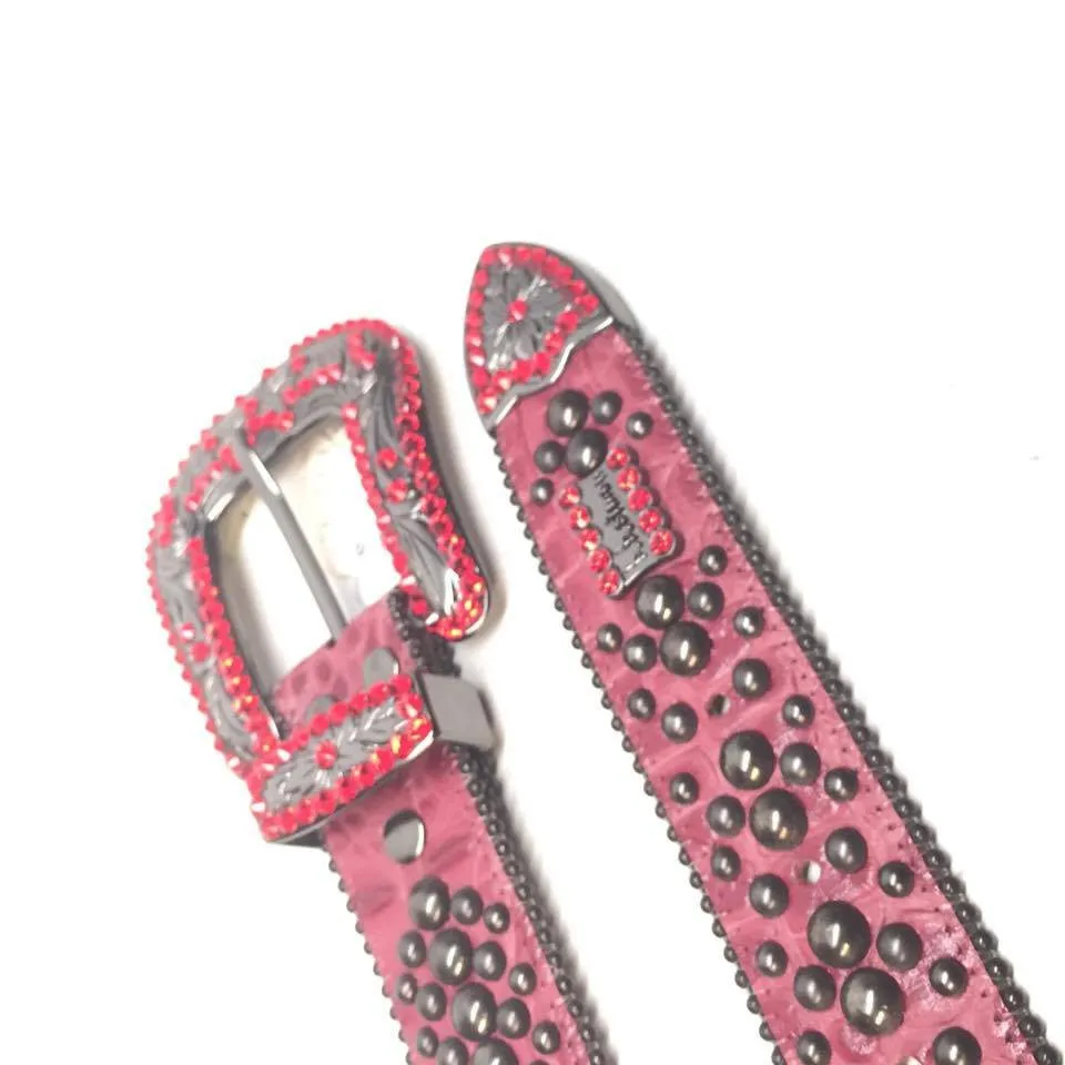 b.b. Simon "Red Wine Studded" Crystal Belt