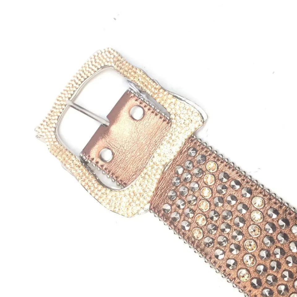 b.b. Simon "Thick Gold Studded" Crystal Belt