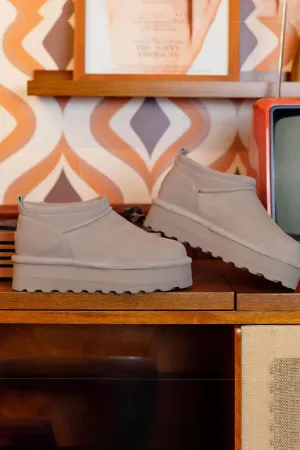 Bearpaw Retro Super Shorty Ankle Booties for Women in Mushroom | 3051W-500 MUSHROOM