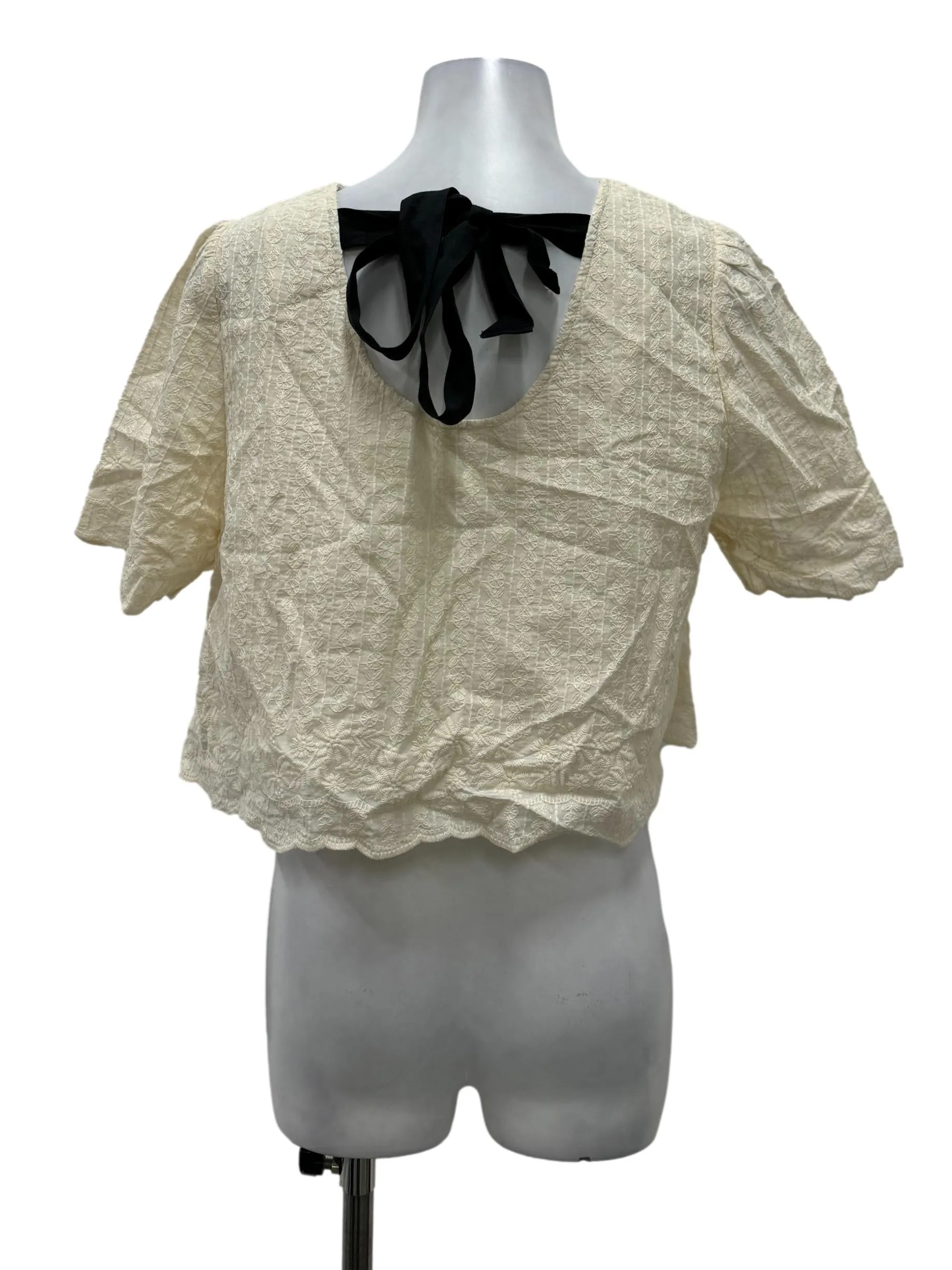 Beige Tie Back Blouse