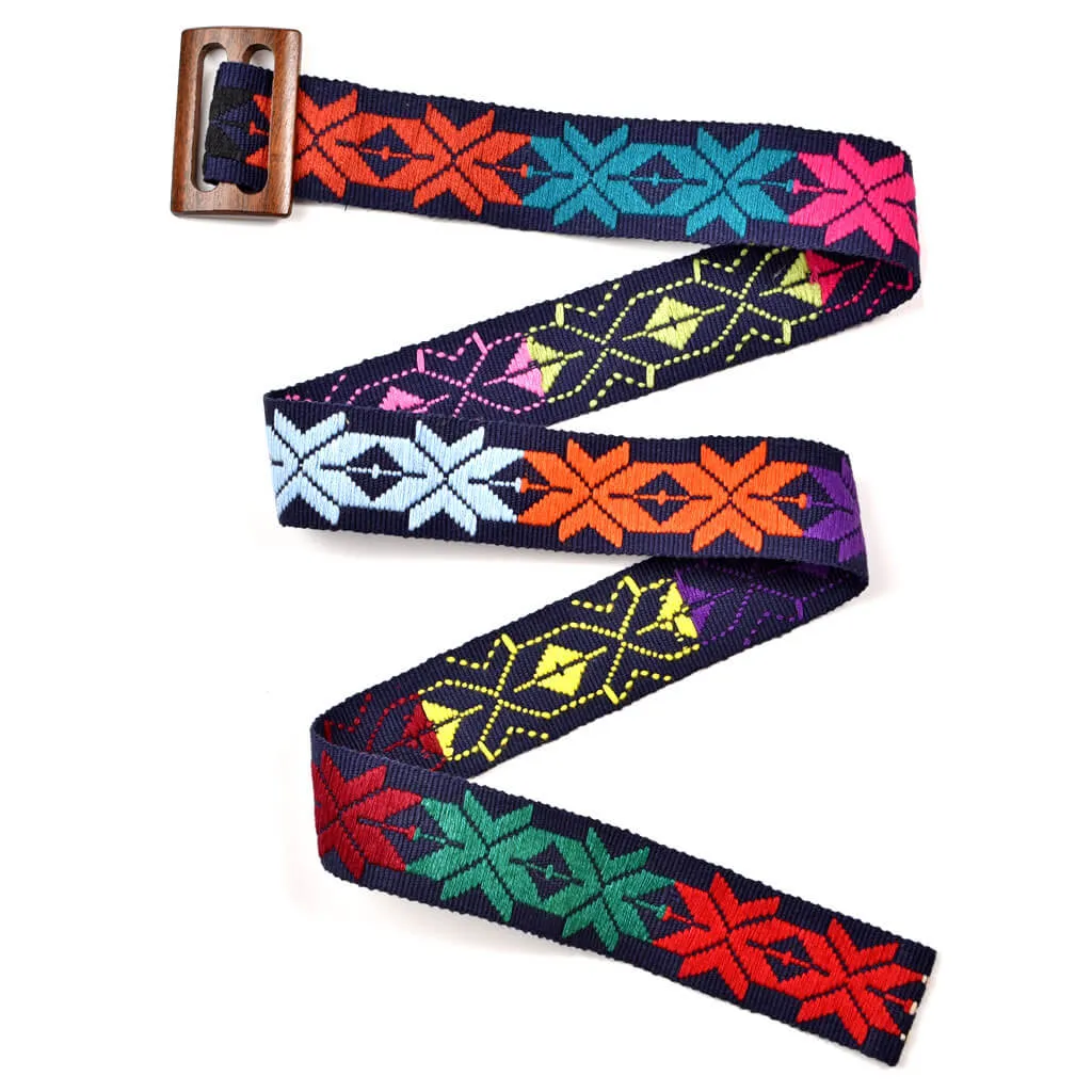 Belt with Wooden Buckle 39" | Navy