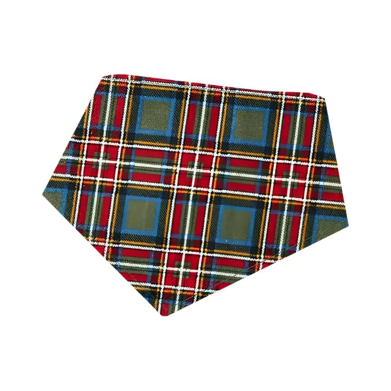 Bibby Bubby Flannel Bandana - Green Tartan