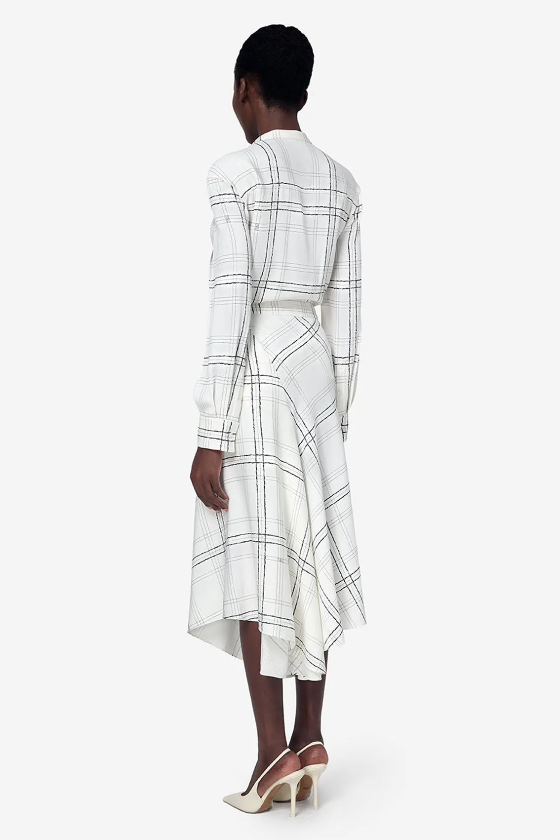 BLACK & WHITE CHECK TIE SHIRT