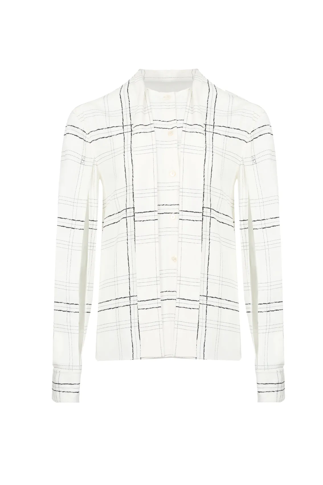 BLACK & WHITE CHECK TIE SHIRT