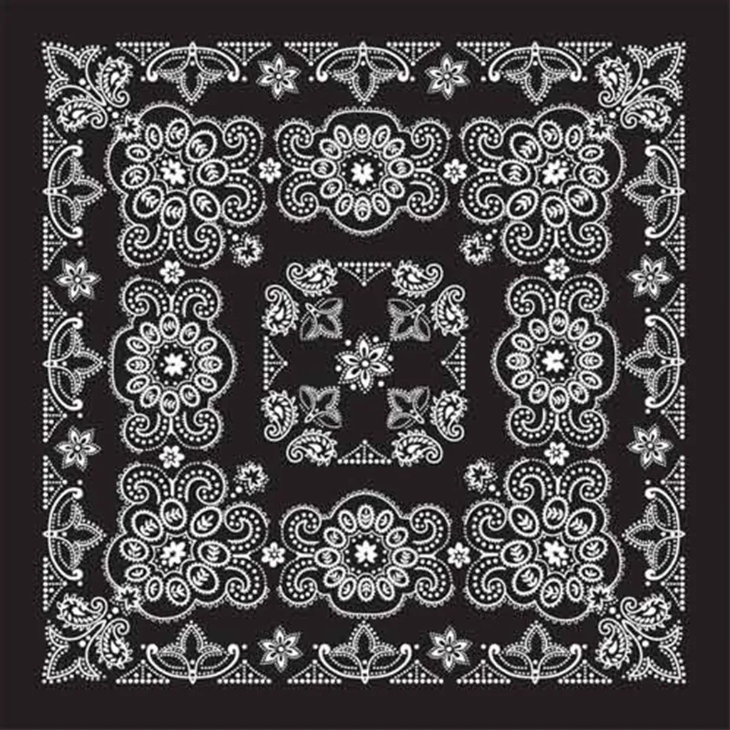 Black & White Texas Paisley Bandana