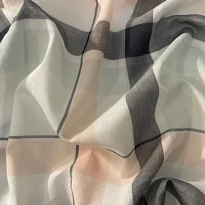 Black Multi Large Plaid Batiste Fabric