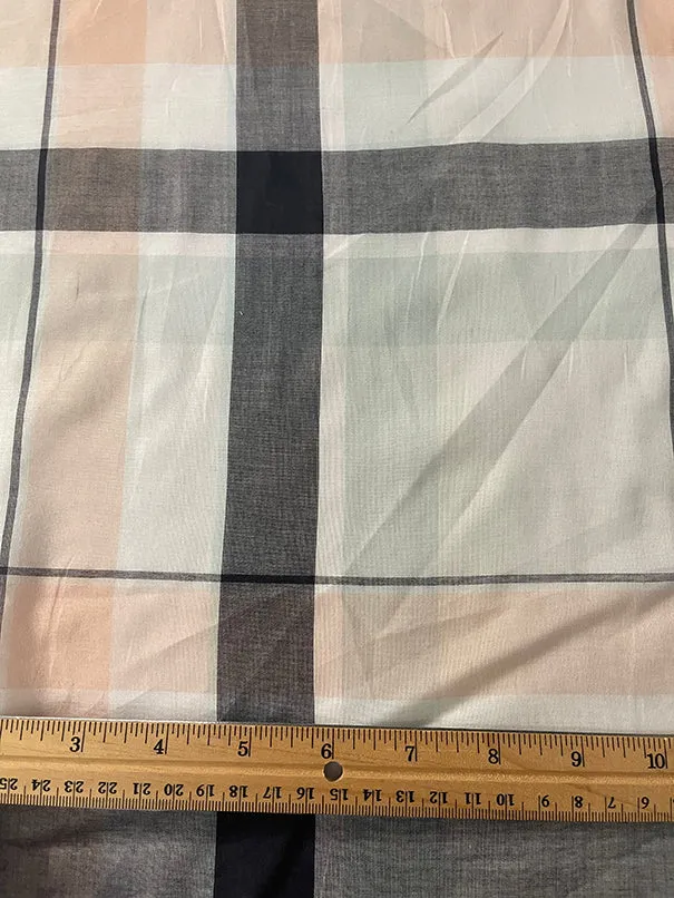 Black Multi Large Plaid Batiste Fabric