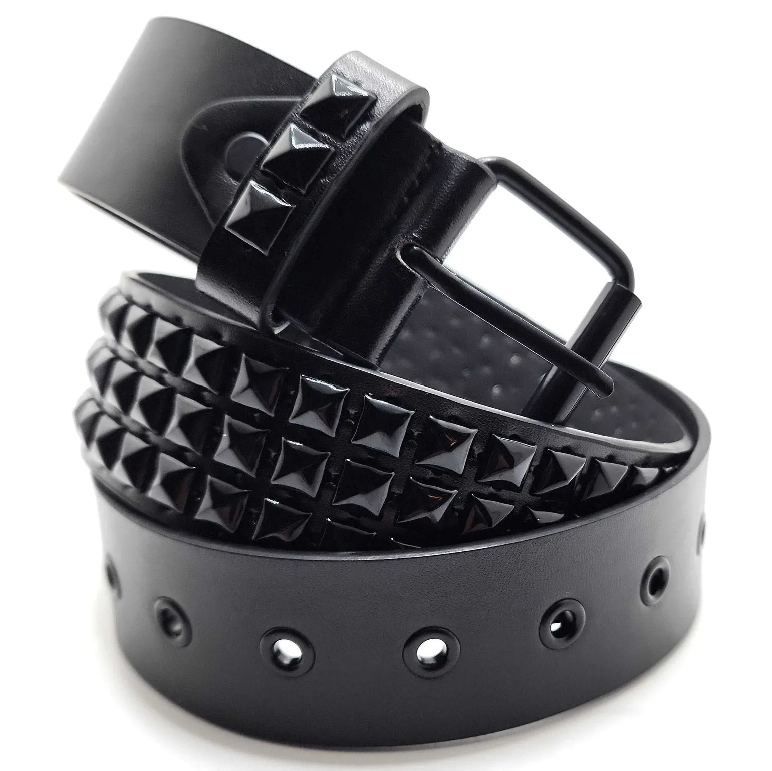 Black Pyramid Studded Belt Trim to Fit