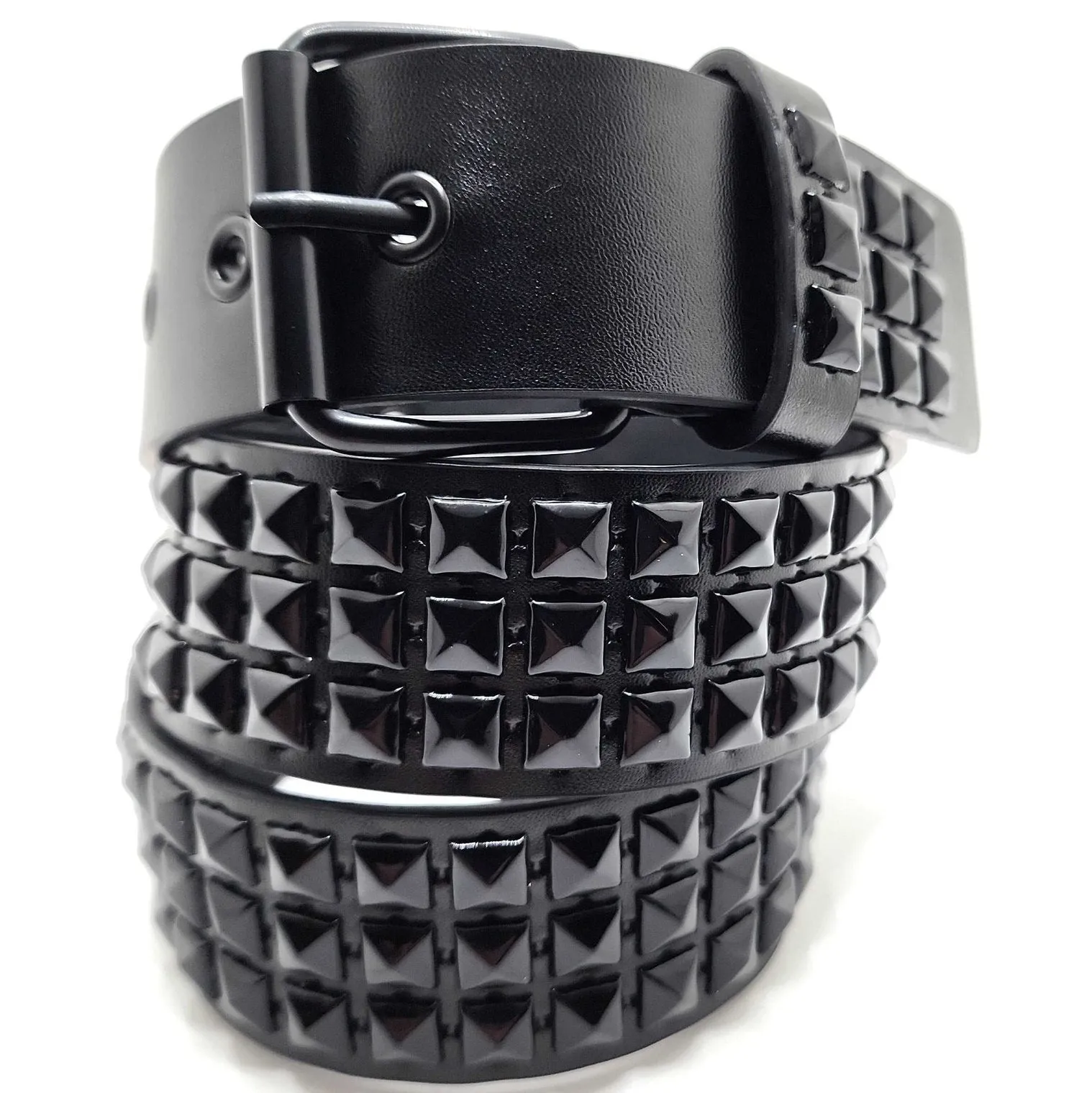 Black Pyramid Studded Belt Trim to Fit
