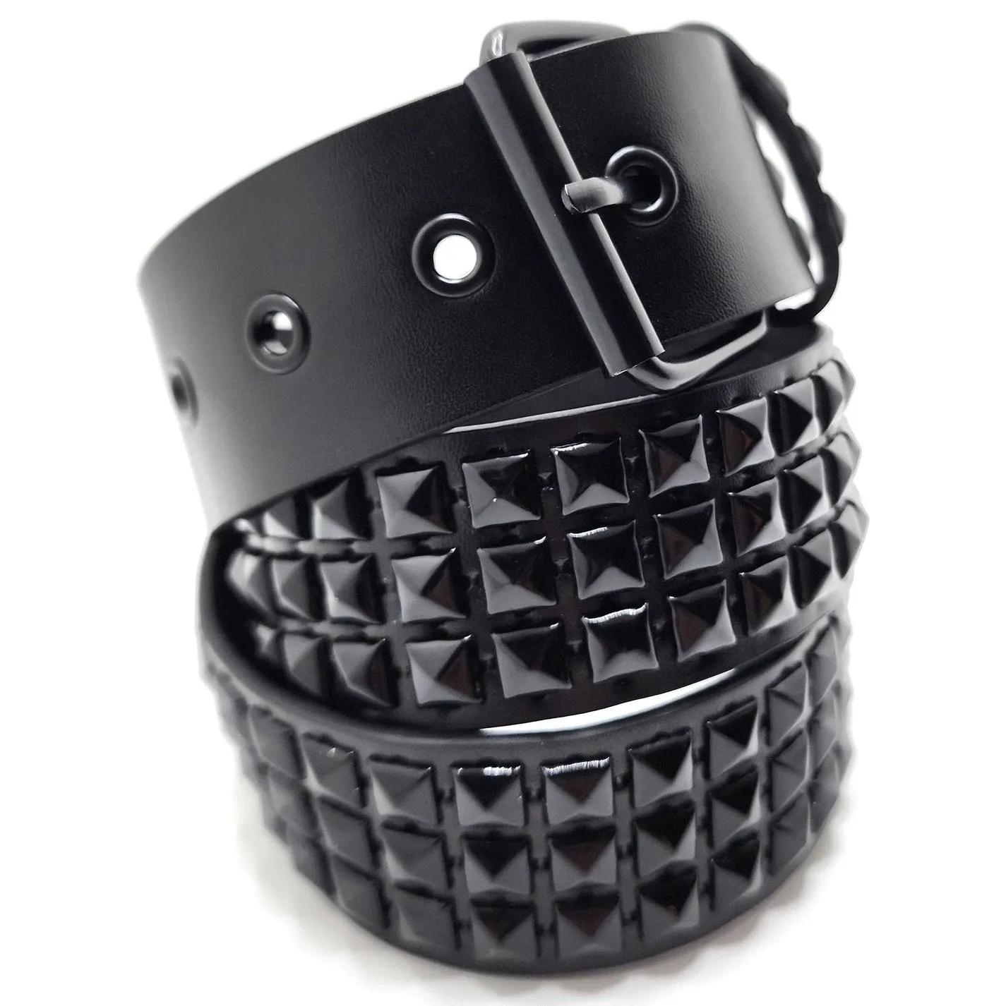 Black Pyramid Studded Belt Trim to Fit