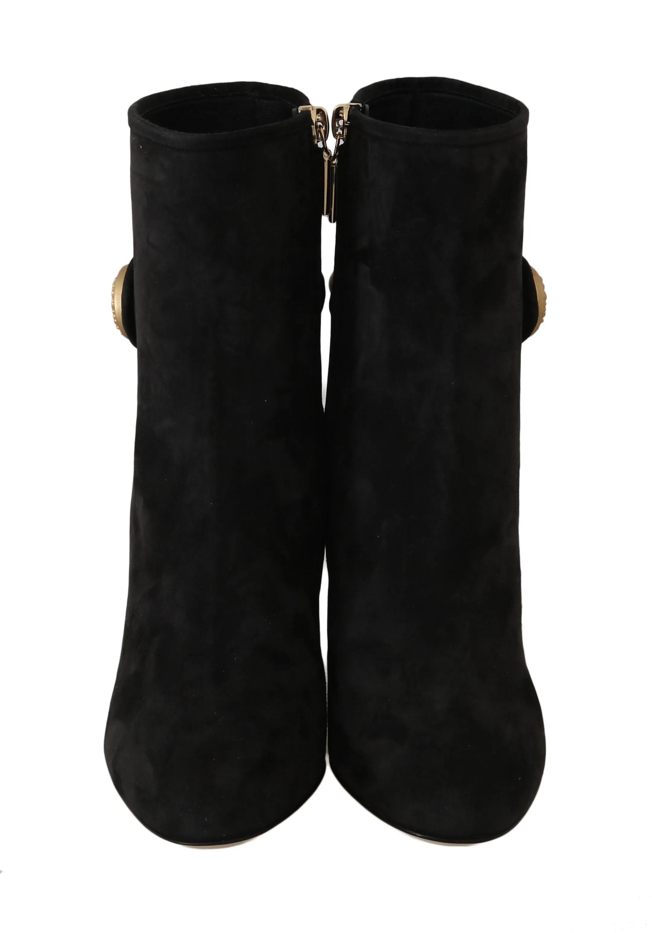 Black Suede DG Logo Heels Booties
