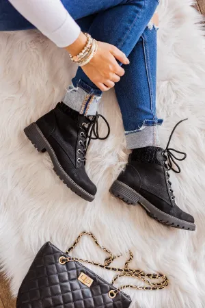 Blowfish Ruthey Booties- Black Saddlerock & Vanity Knit