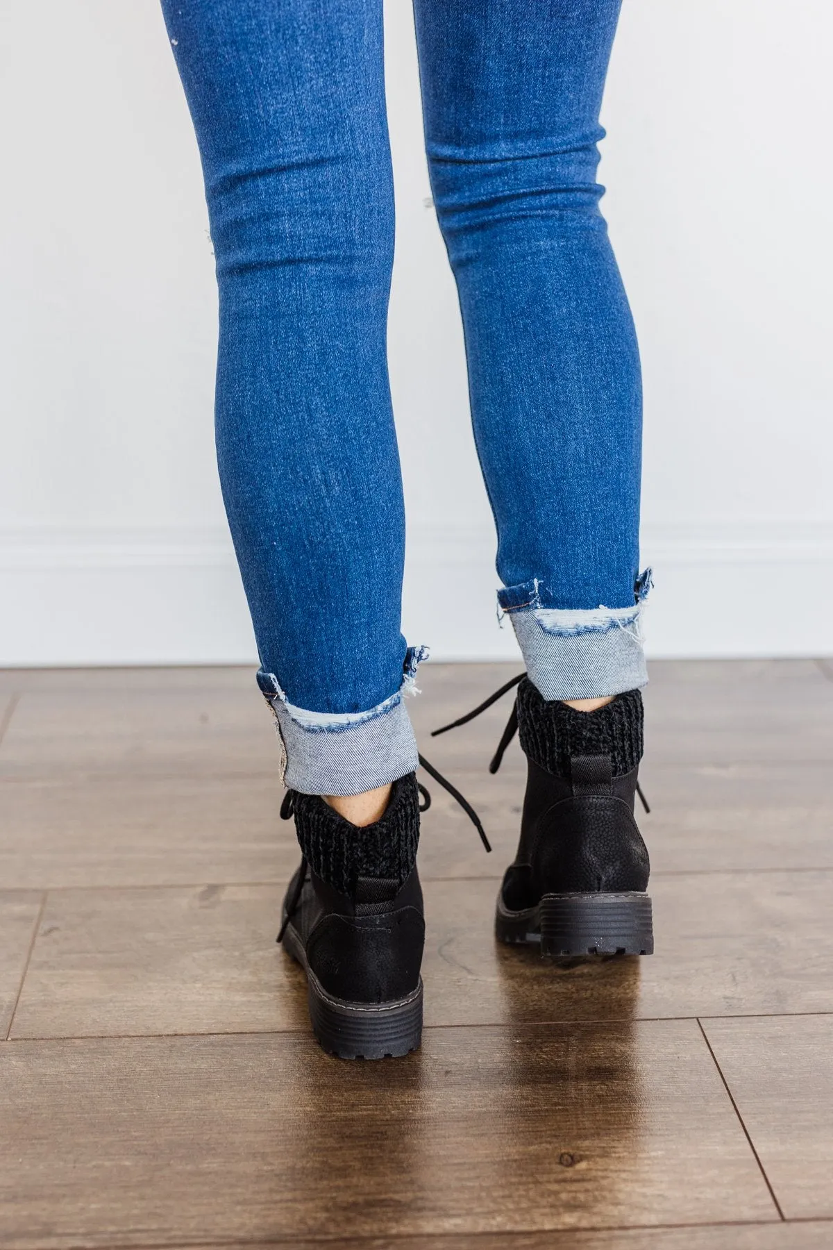 Blowfish Ruthey Booties- Black Saddlerock & Vanity Knit