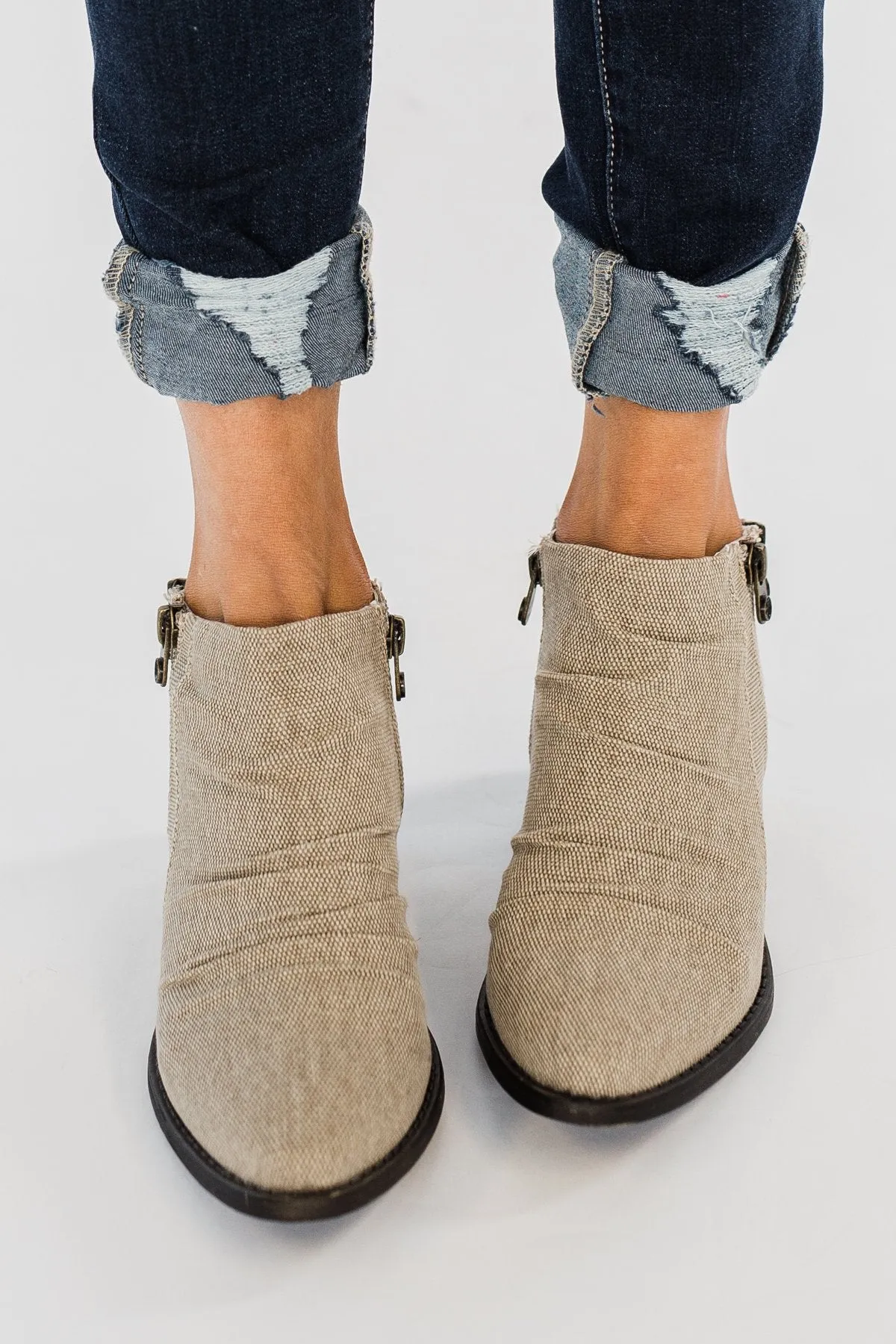 Blowfish Wander Booties- Light Taupe