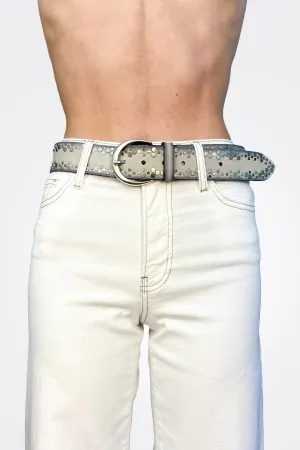 Border Studded Belt - Grey