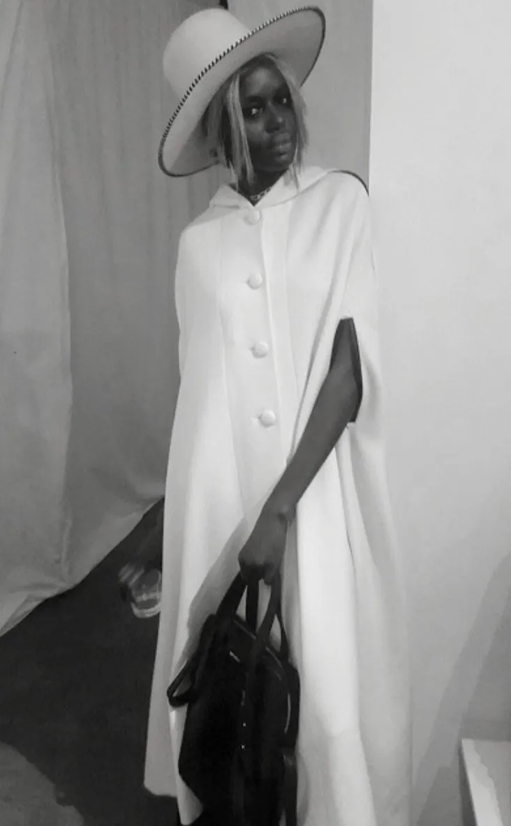 Braided Cape & Empire Waist Slip Dress