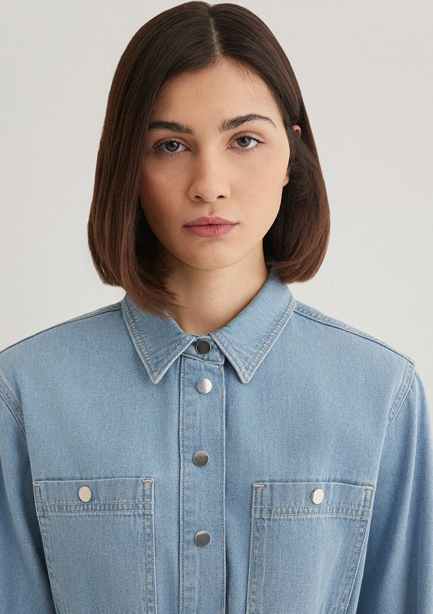 Bridget Light Blue Gold 	 Jean Dress