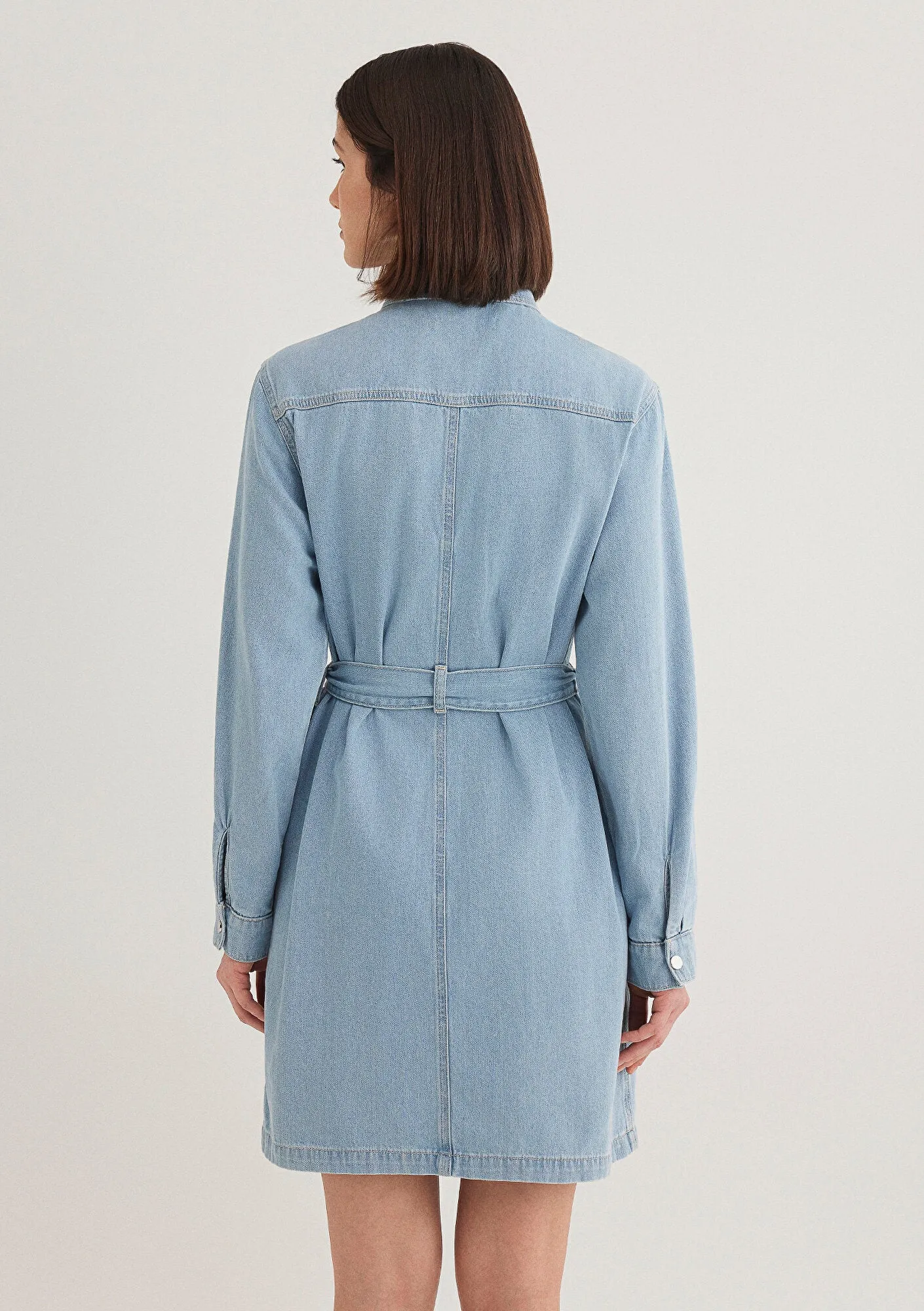 Bridget Light Blue Gold 	 Jean Dress
