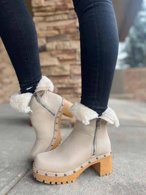 Britt Faux Fur Lined Clog Bootie